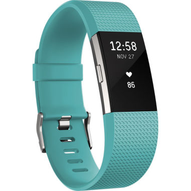 Fitbit Charge 2 Heart Rate + Fitness Wristband - Large Teal Silver